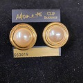 Bulk Lots: 40 pairs-Genuine Monet Pearl Clip Earrings-14kt goldtone-$2.50 pr