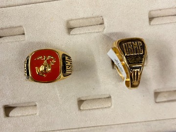 Bulk Lots: 17 pcs-Marine's Enamel Rings-Men's-$5.88 ea-USA Made!