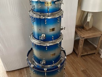 Selling with online payment: Pork Pie Custom kit - White/blue burst sparkle painted