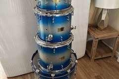Selling with online payment: Pork Pie Custom kit - White/blue burst sparkle painted