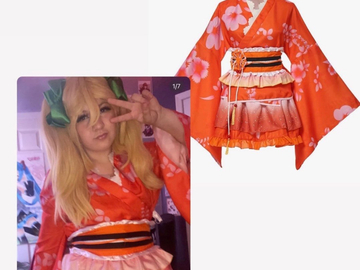 Selling with online payment: orange idol kimono for cosplay
