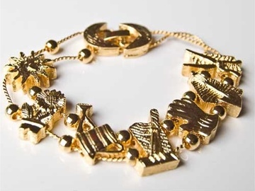 Bulk Lots: 50 pcs-14kt Goldtone Gardener's Slide Charm Bracelet-$2.00 ea