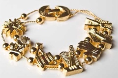 Bulk Lots: 50 pcs-14kt Goldtone Gardener's Slide Charm Bracelet-$2.00 ea