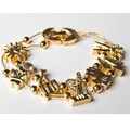 Bulk Lots: 50 pcs-14kt Goldtone Gardener's Slide Charm Bracelet-$2.00 ea