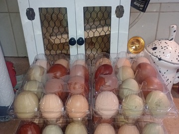 Selling with online payment: Farm fresh unwashed rainbow chicken eggs