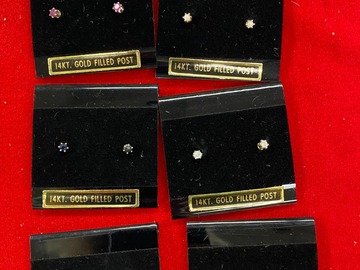 Bulk Lots: 50 prs-Semi Precious Stone Earrings-14kt Gold Filled Post-$1.99pr