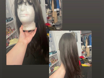 Selling with online payment: long dark brown wig