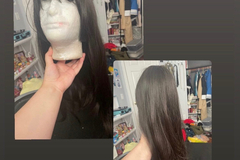 Selling with online payment: long dark brown wig