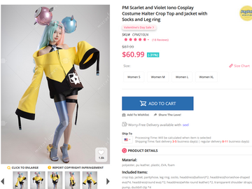 Selling with online payment: Miccostumes Iono Pokémon Cosplay - Size XL (with wig)!