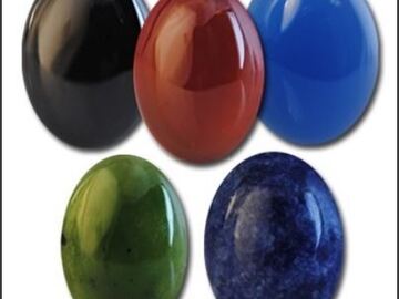 Bulk Lots: 100--Genuine Semi Precious 25/18mm oval stones $1.25 pcs