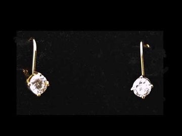Bulk Lots: 50 pairs-Jaclyn Smith-CZ Eurowire Earrings-14kt goldtone-$1.99 pr