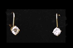 Bulk Lots: 50 pairs-Jaclyn Smith-CZ Eurowire Earrings-14kt goldtone-$1.99 pr