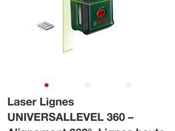 À vendre: Laser ligne 360° bosh