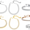 Bulk Lots: 18 Assorted Slider Tennis Bracelets made with Swarovski Elements-