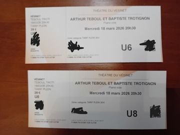 Offre: Concert d'Arthur Treboul et Baptiste Trotignon 18 mars au Vésinet