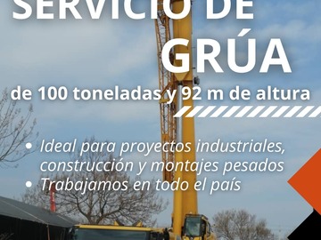 En alquiler: Alquiler de grua de 100 Tn
