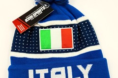 Bulk Lots: Wholesale Case Lot Of 48 Italy Icon Sports Cuff Pom Beanie Hats 