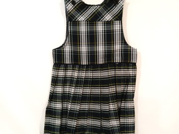Bulk Lots: 32 Pieces NWT Girls Uniform Dresses Sizes 6X & 7 Green Plaid 