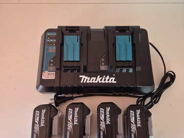 À vendre: Makita 18 V Li-Ion (4 accus BL1850B + 1 chargeur double)