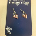 Bulk Lots: 50 pairs-Genuine Sterling Silver Flag Earrings-$2 pair