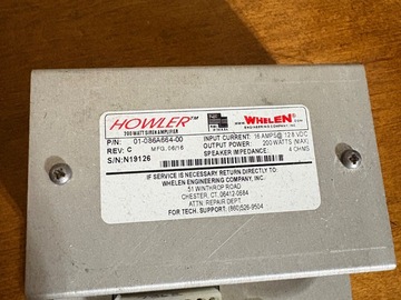 Selling with online payment: Whelen Howler 200 watt amp 01-086A664-00