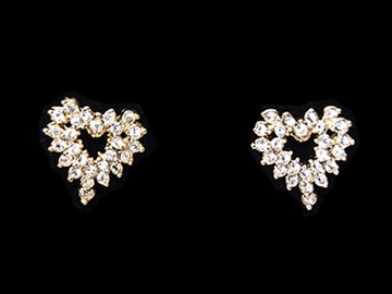 Bulk Lots: 50 pairs-Swarovski Rhinestone Heart Earrings--$1.99 pair