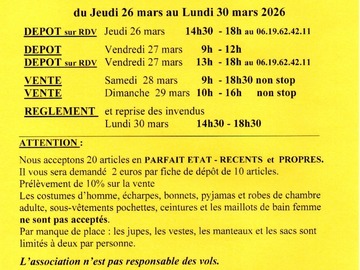 Entraide: BRADVET- Braderie de vêtements