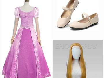 Selling with online payment: Rapunzel Tangled Costume+Wig+Shoes [S]