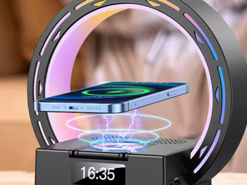 Bulk Lots: Colorful Led Light Wireless Charging Bluetooth Speaker Home Besid