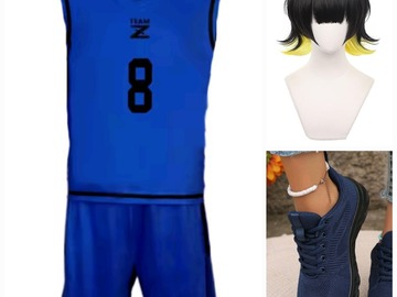 Selling with online payment: Meguru Bachira Blue Lock Costume+Wig+Shoes [L]