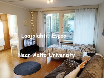 Renting out: Furnished 34.5m² studio+big balcony near Aalto Uni 