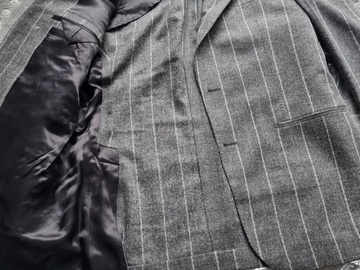 Selling with online payment: Elmhurst Mid Gray Wide Chalkstripe Alpaca and Wool 