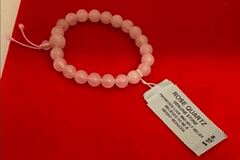 Bulk Lots: 144 pcs-Genuine 8mm Rose Quartz Bracelet-$.69 pcs-$10.00 retail
