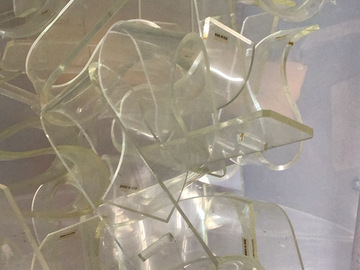 Bulk Lots: 32 Clear Plastic Shoe Risers, Used