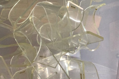 Bulk Lots: 32 Clear Plastic Shoe Risers, Used