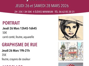 Apprendre: Stages lycéens adultes dessin, peinture modelage à l’Atelier 26