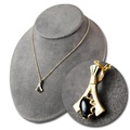 Bulk Lots: 50-- Genuine Black Onyx Pendant on 18" Pure Goldtone Chain $1.99