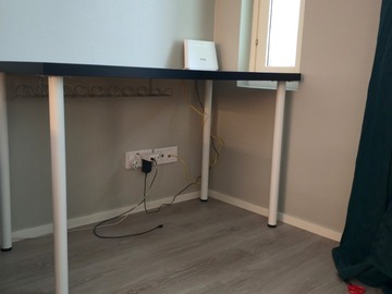 Myydään: LAGKAPTEN / ADILS  Desk, black-brown/white, 120x60 cm