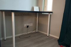 Myydään: LAGKAPTEN / ADILS  Desk, black-brown/white, 120x60 cm