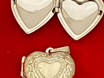Bulk Lots: 16 pcs--Genuine Sterling Silver Heart Locket Jewelry--$8.00 each!