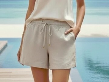 Bulk Lots: Lot of 10 Womens ELLEN TRACY COMPANY Sandstone Linen Shorts 