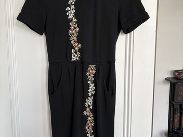 Selling: Black dress with embriodered flowers