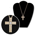 Bulk Lots: 50 pcs-Large Cross with Red CZ on 20" chain-$2.00 pcs