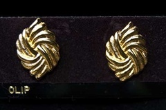 Bulk Lots: 50 pairs-Diamond Etched 14kt Goldtone Earrings--$2.00 pair