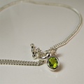 Bulk Lots: 50 pcs-Peridot Sterling Silvertone Toggle Necklace 16"--$2.00 ea