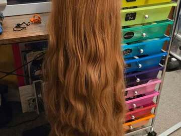 Selling with online payment: Synthetic Golden Brown Long Cosplay Wig Thick Wavy