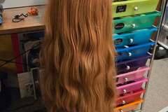 Selling with online payment: Synthetic Golden Brown Long Cosplay Wig Thick Wavy