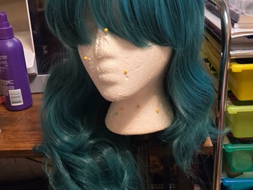 Selling with online payment: EpicCosplay Hestia Emerald Green Sailor Neptune Cosplag Wig