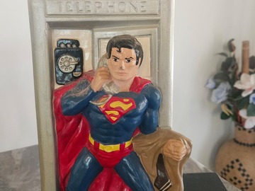 Selling with online payment: Vintage Cal original ceramic Superman cookie jar base decor USA