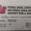 Selling with online payment: NEW Federal Signal MS4000 Compact 100W Electronic Siren Controlle